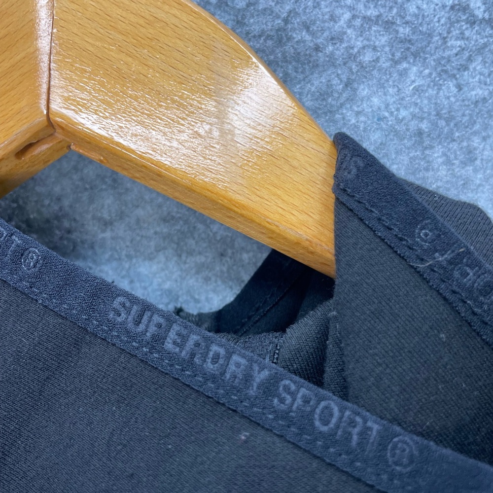 Superdry Sport Jacket Womens US 6 UK10 Black Full Zip Hooded Athletic Stretch - Picture 13 of 16